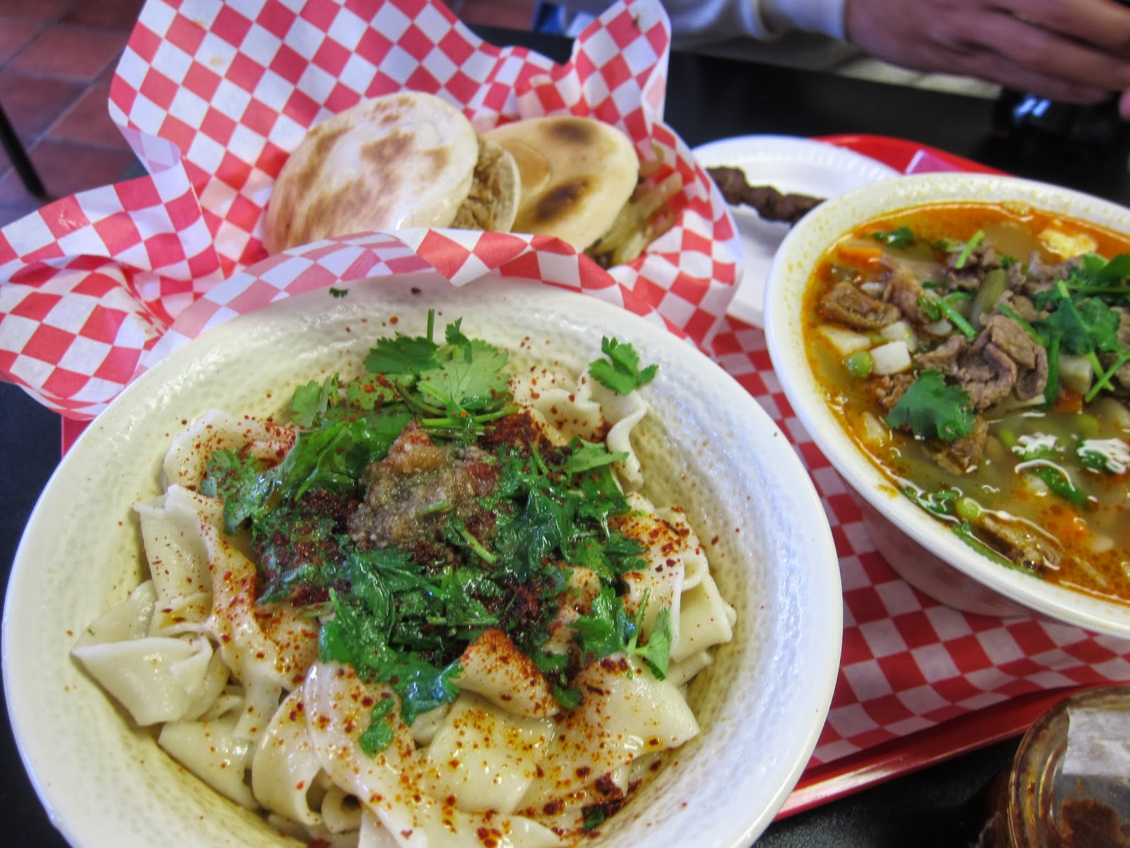 MamiEggroll Fresh hand pulled noodles at Gene's Chinese Flatbread Cafe