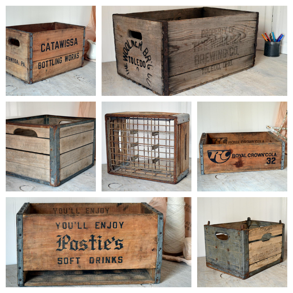 Vintage wooden crates, Vintage crates, Vintage boxes wooden