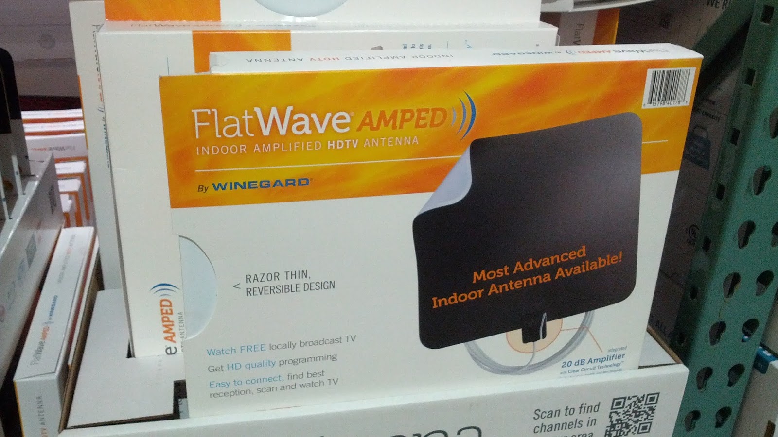 FlatWave Amped Indoor Amplified HDTV Antenna by Wineguard Costco