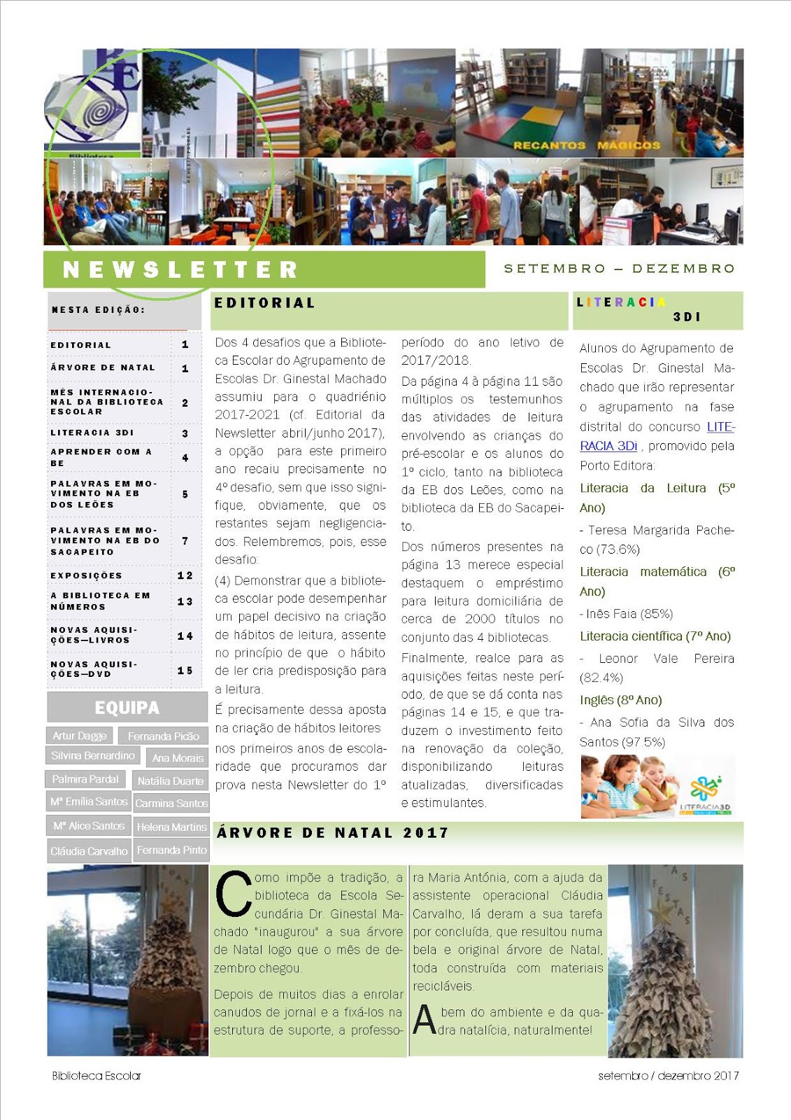 NEWSLETTER BE - SETEMBRO-DEZEMBRO 2017