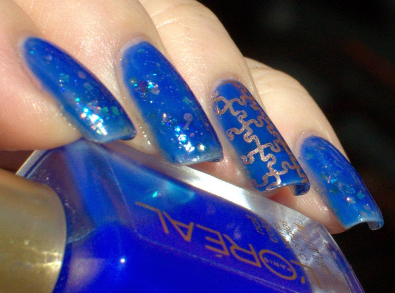 L'oreal Miss Pixie with Cirque Magic Hour and Essie Penny Talk stamping
