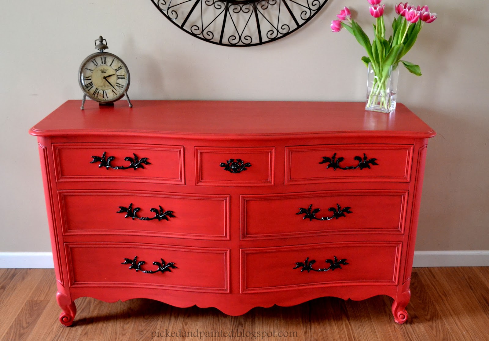 Helen Nichole Designs Custom Dresser Set in Burnt Red
