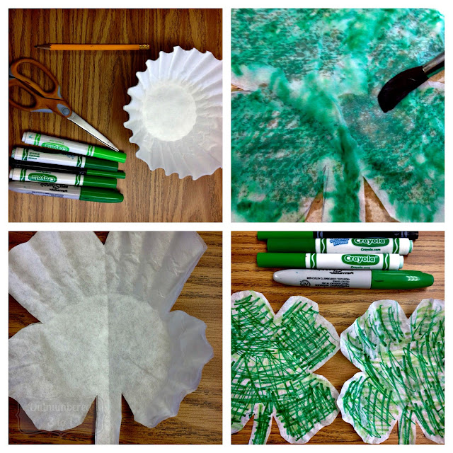 St. Patrick's Day Coffee Filter shamrock craft