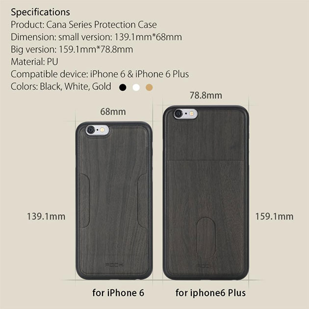 เคส iPhone 6s ยี่ห้อ rock ใส่บัตร ลายไม้