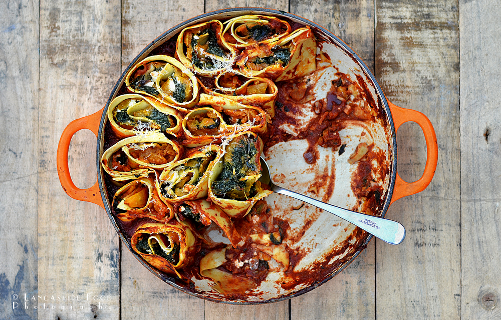 Lancashire Food: Jamie Oliver -squash and spinach rotolo from Save with