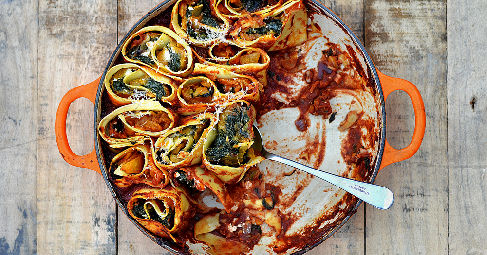 Lancashire Food: Jamie Oliver -squash and spinach rotolo from Save with