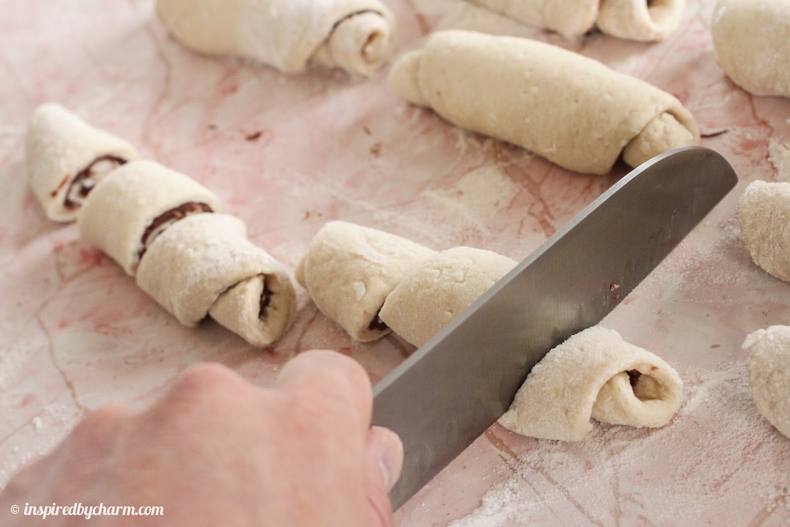 Nutella Rolls with Cream Cheese Icing