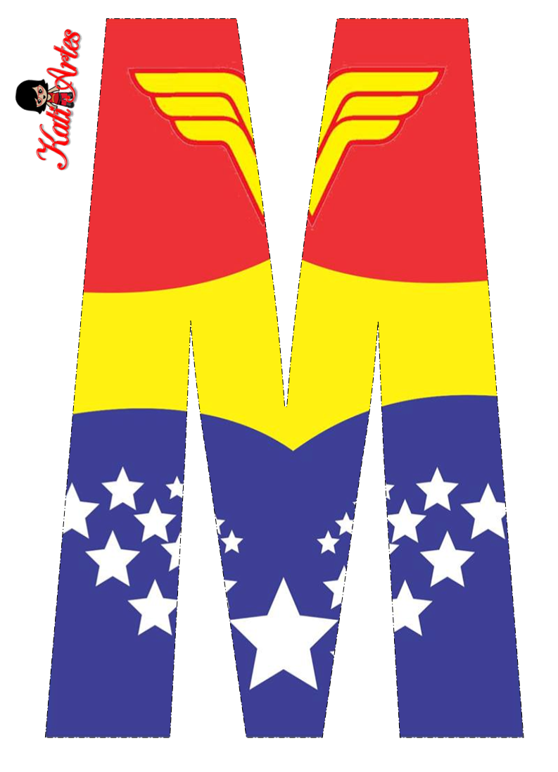 Alfabeto Gratis de la Mujer Maravilla. Oh my Alfabetos!