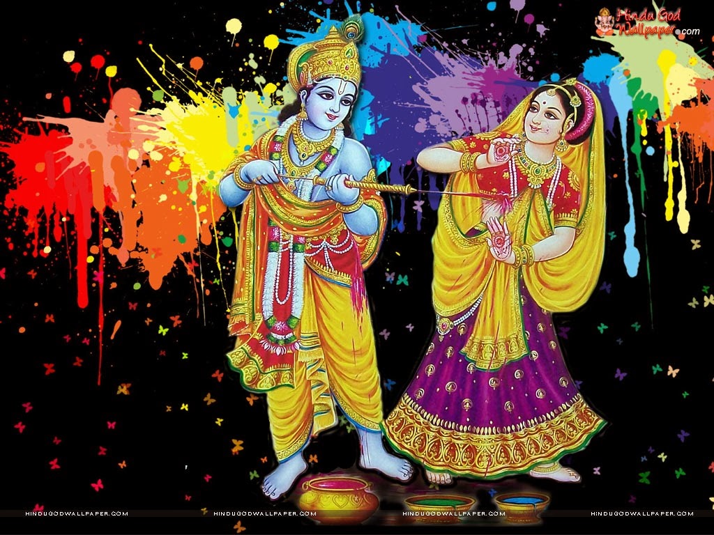 Radha Krishna On Holi Wallpapers Free Download - WordZz