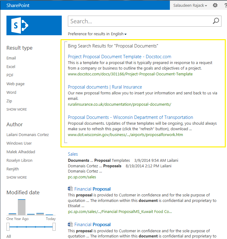 sharepoint 2013 federated search results