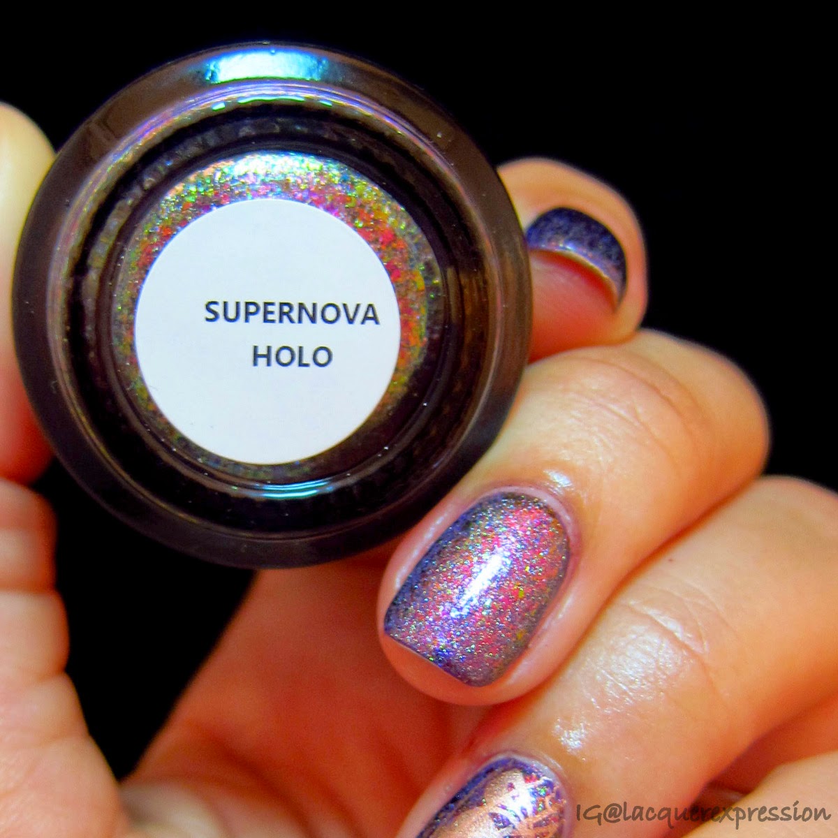 Swatch and review of Supernova Holo nail polish by Starrily