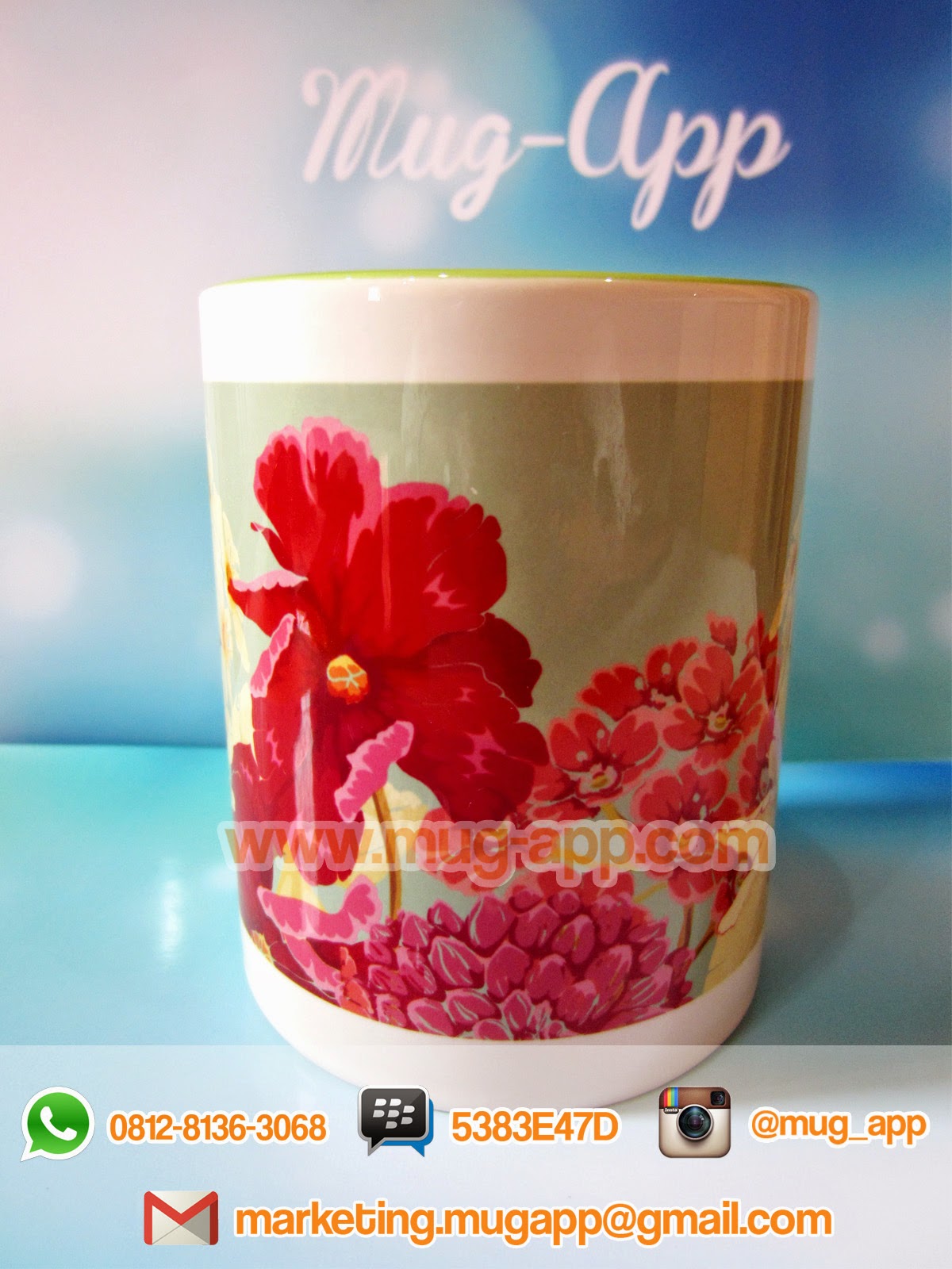 Souvenir Mug Bali Motif Shabby Wedding Mug dan Souvenir Promosi