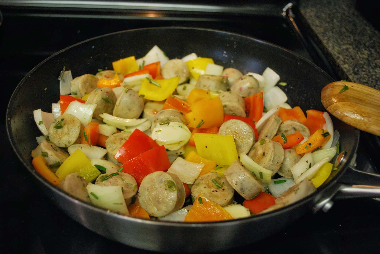 OnePan Meal Chicken Sausage with Potatoes and Summer Vegetables