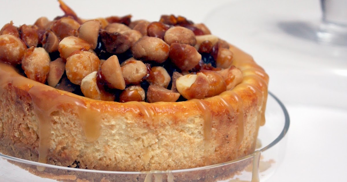megmade Baked Ricotta Cheesecake with Caramel & Macadamia nuts (GF)