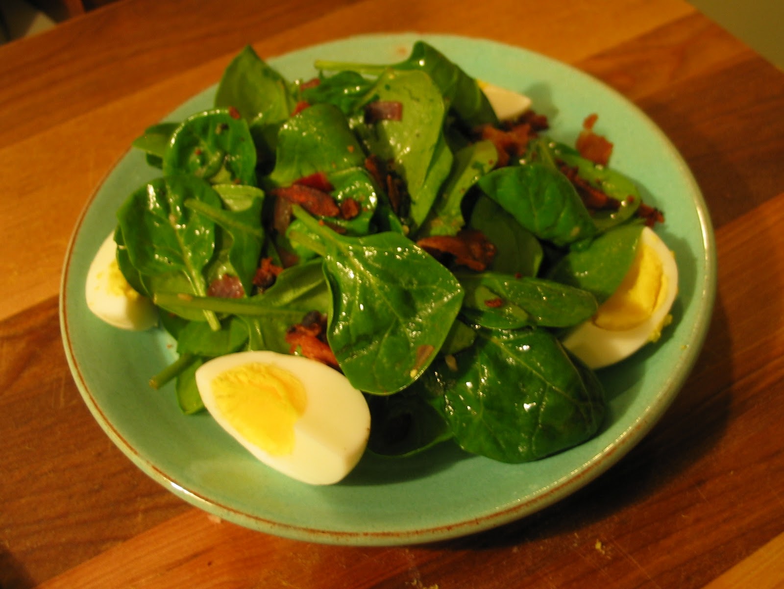 A Starch Free Cookbook Wilted Spinach Salad with Bacon Dressing