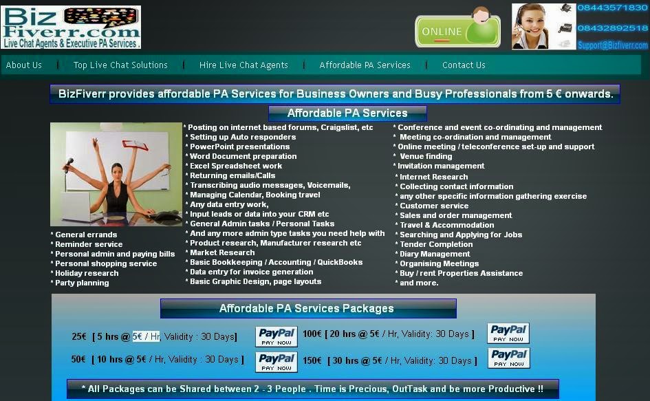 Executive PA Services from 5€ / Hr