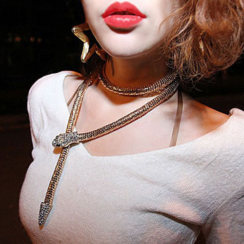 OKAJewelry Show Snake Wrap Around Necklace Make A Fashion Statement