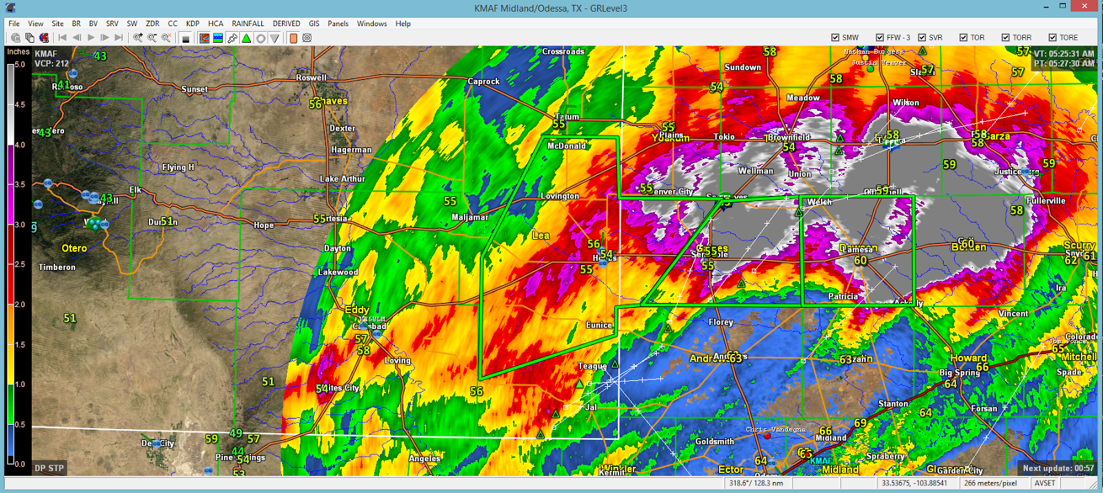 24Hour Rainfall Totals & Yesterday's Severe Weather Reports.