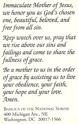 Prayer to OUR Immaculate Mother