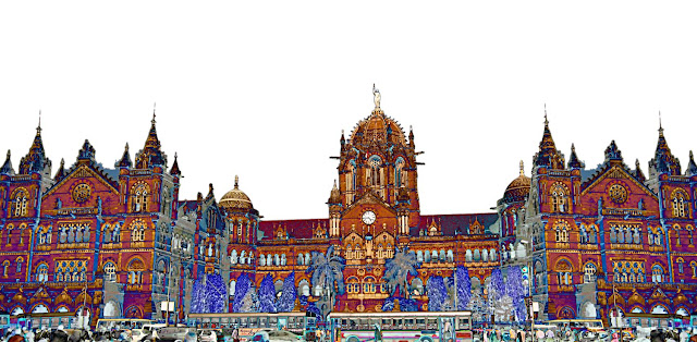 vt station in mumbai illustration