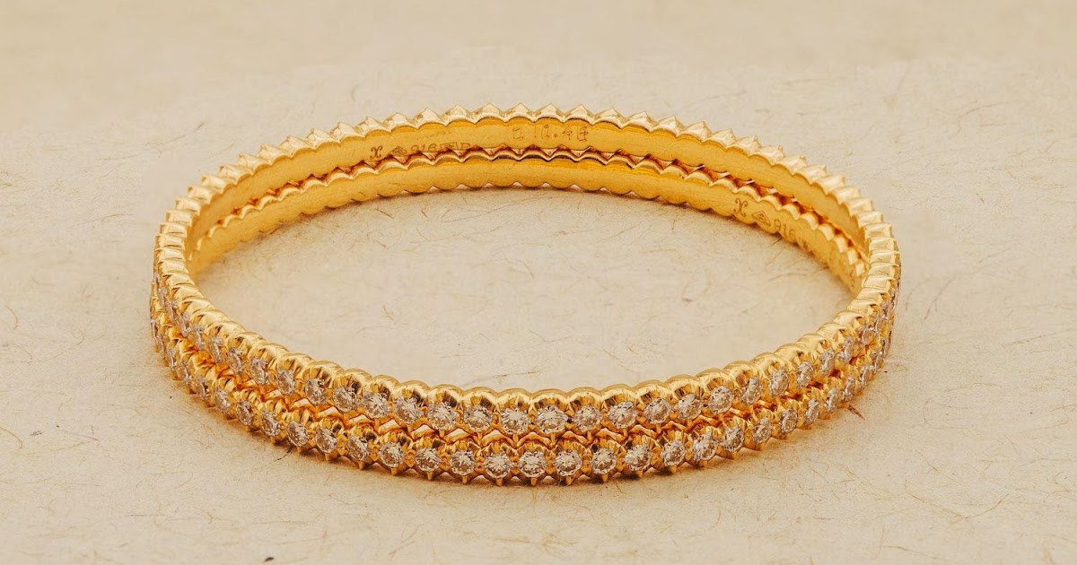 simple diamond bangle latest gold jewellery designs vaddanam designs in khazana