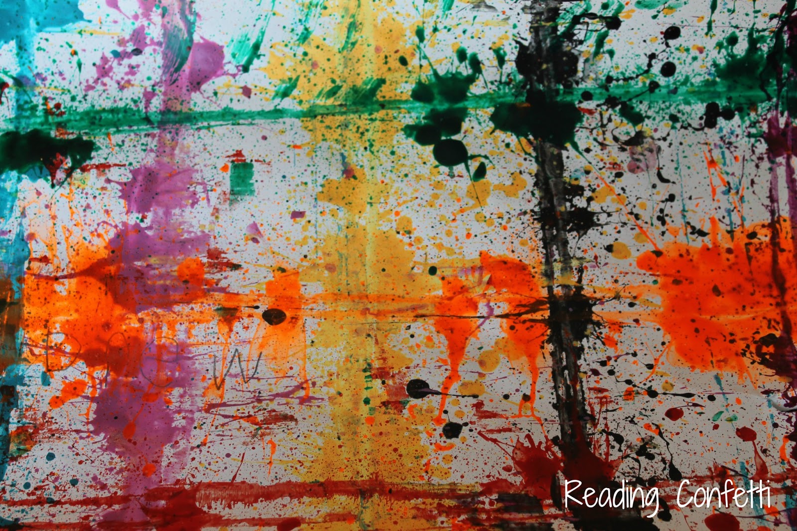 Rubber Band Painting Reading Confetti