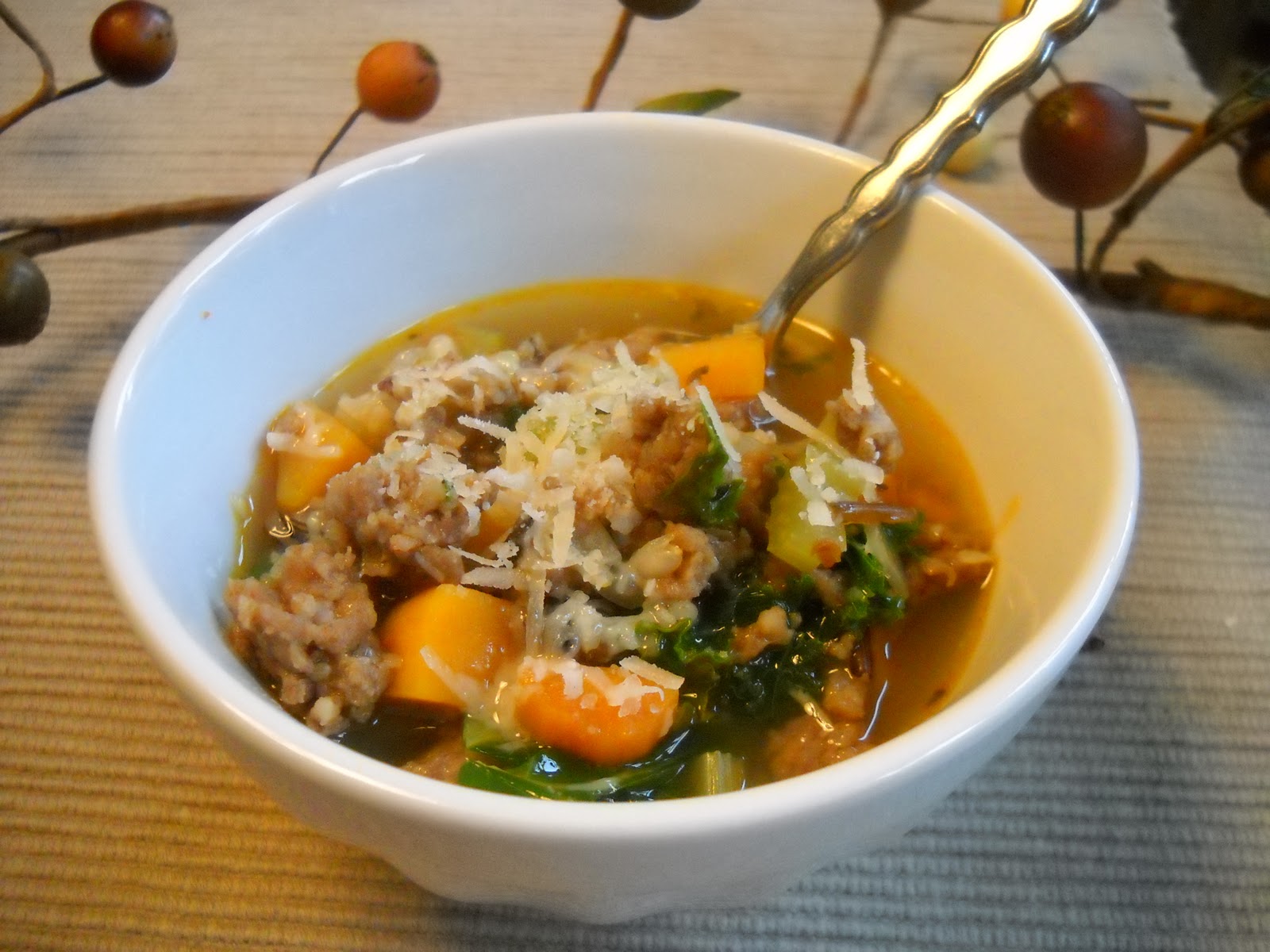 SoupaWoman A Bowl Full of Autumn Spicy Sausage, Wild Rice, and