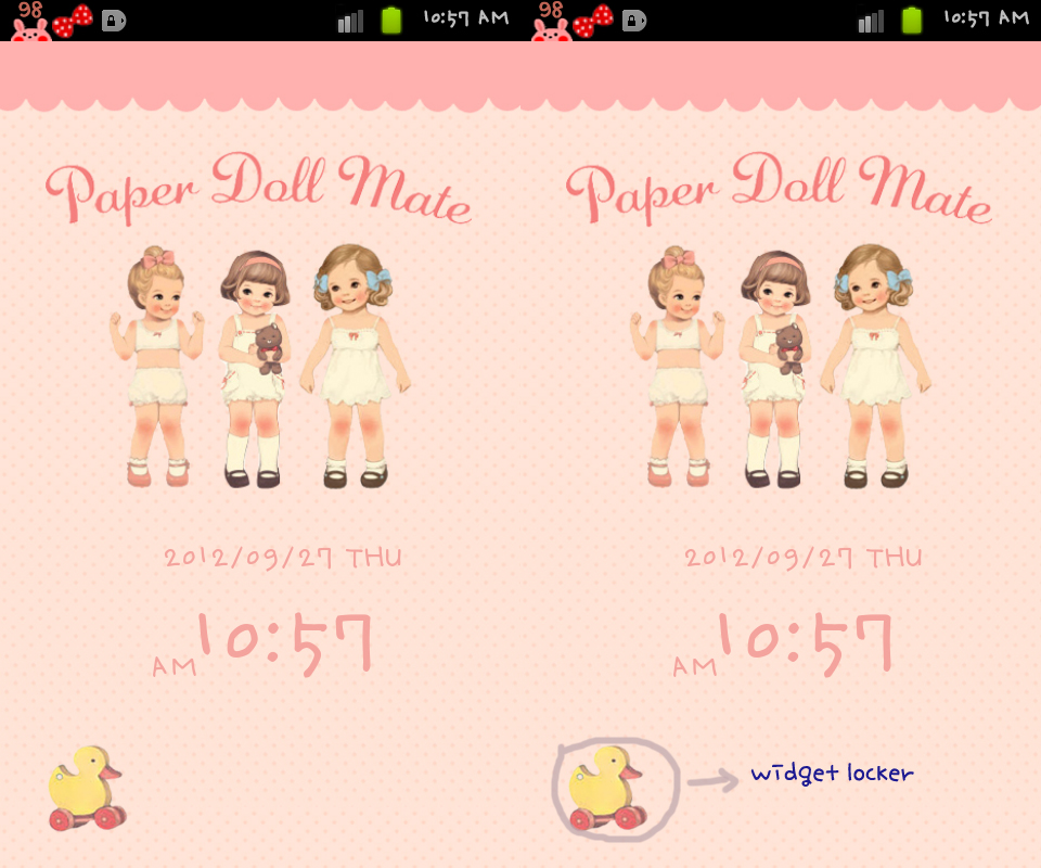 lovely like blossom Paper Doll Mate theme for your android
