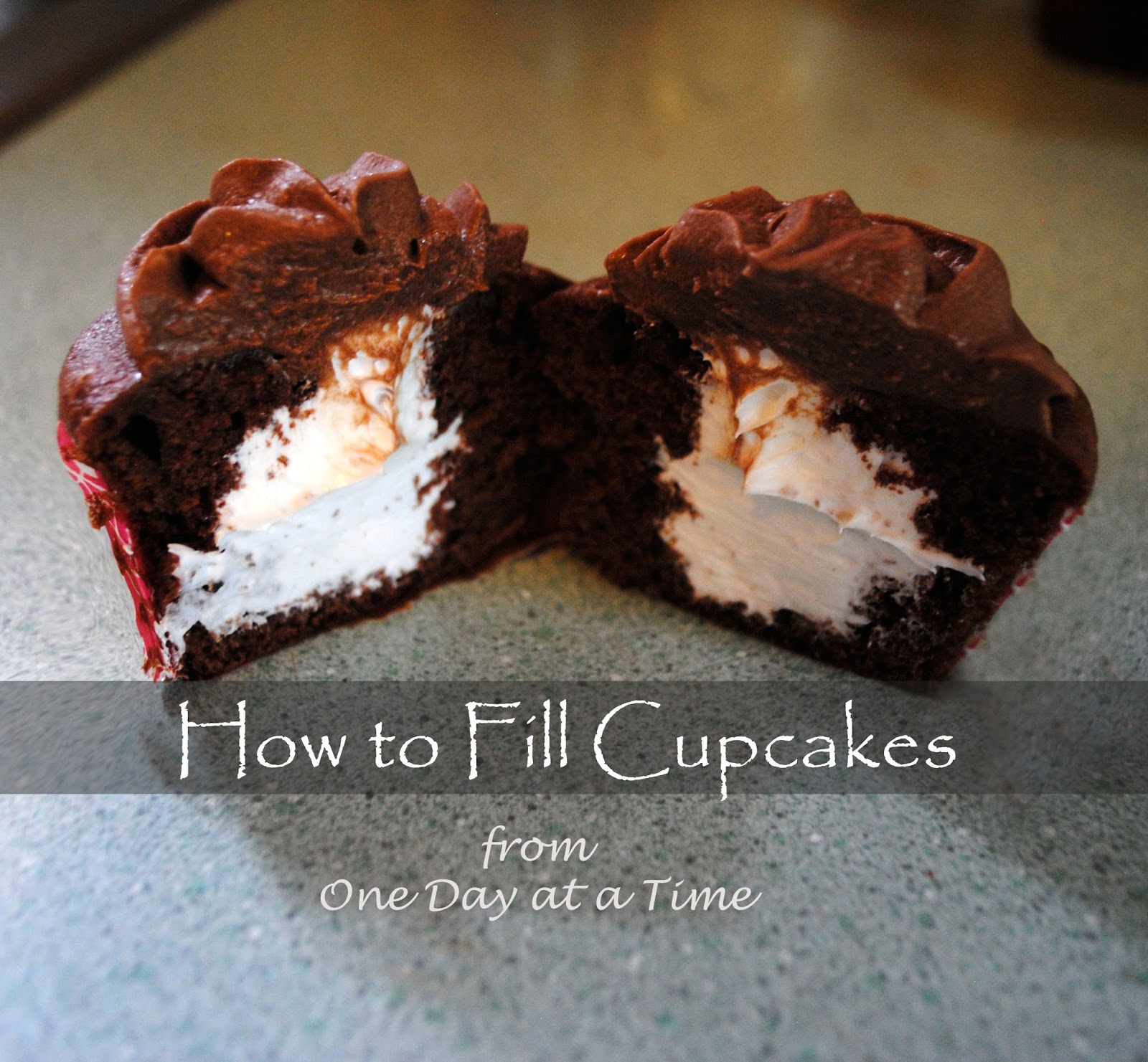 One Day at a Time How to fill a cupcake