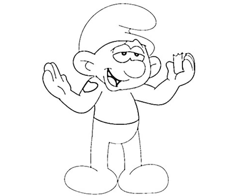 8 Hefty Smurf Coloring Page