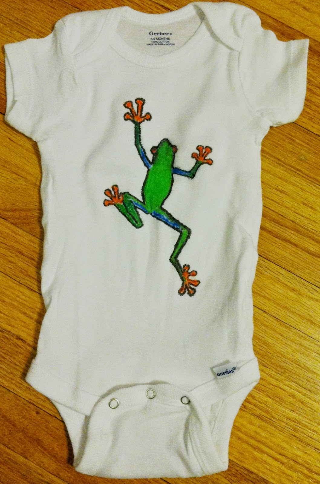 Chuck Does Art DIY (Frog) Drawing on Onesies
