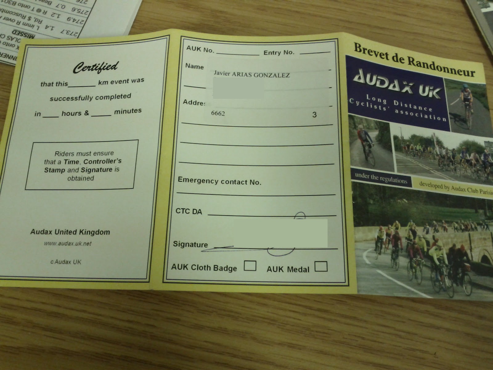 Brevet Card