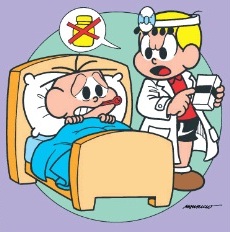 Medicina de um fungo em um dedo