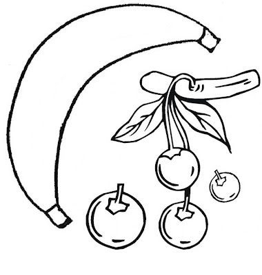 Coloring Pages Of Apples, Bananas, Cherries and Guavas | Learn To Coloring