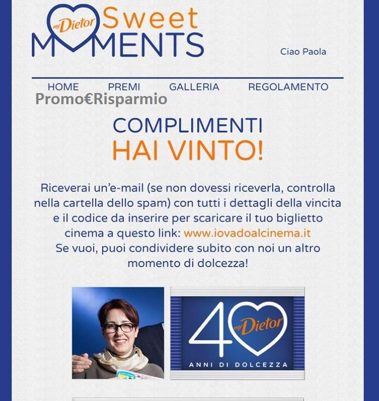 PROMO€RISPARMIO vincita paola con dietor