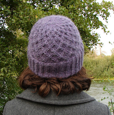 hat, lattice, baby alpaca, yarn, purple, beanie, knit, knitting, cables