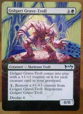 Golgari Grave-Troll magic the gathering altered card art altered mtg card art mtg artwork