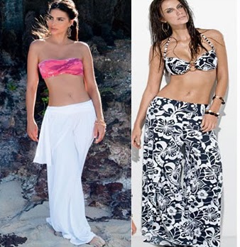 calça branca de praia
