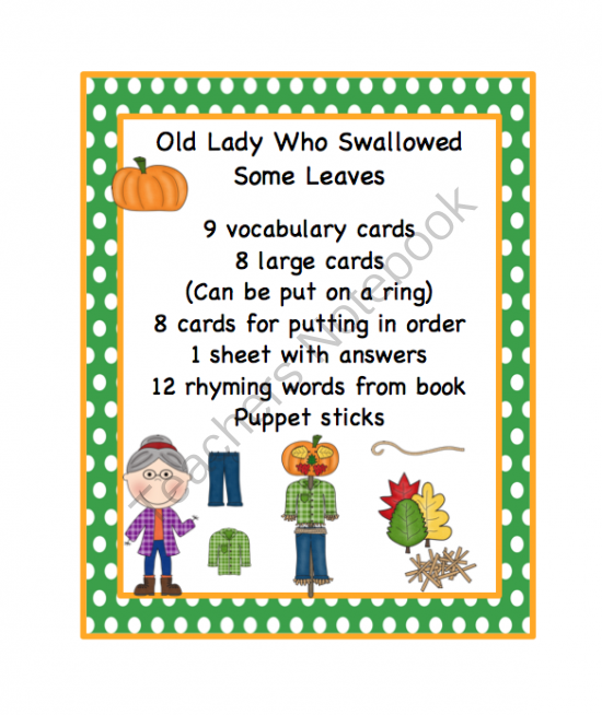 Preschool Printables Old Lady Who Swallowed Leaves Printable