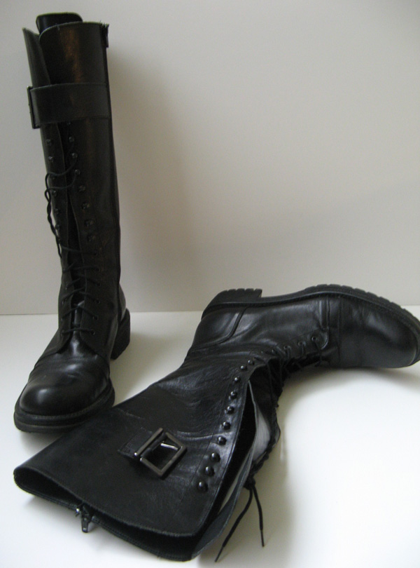 WOMENS TALL BLACK BOOTS SIZE 9.5 SIZE 10 LEATHER