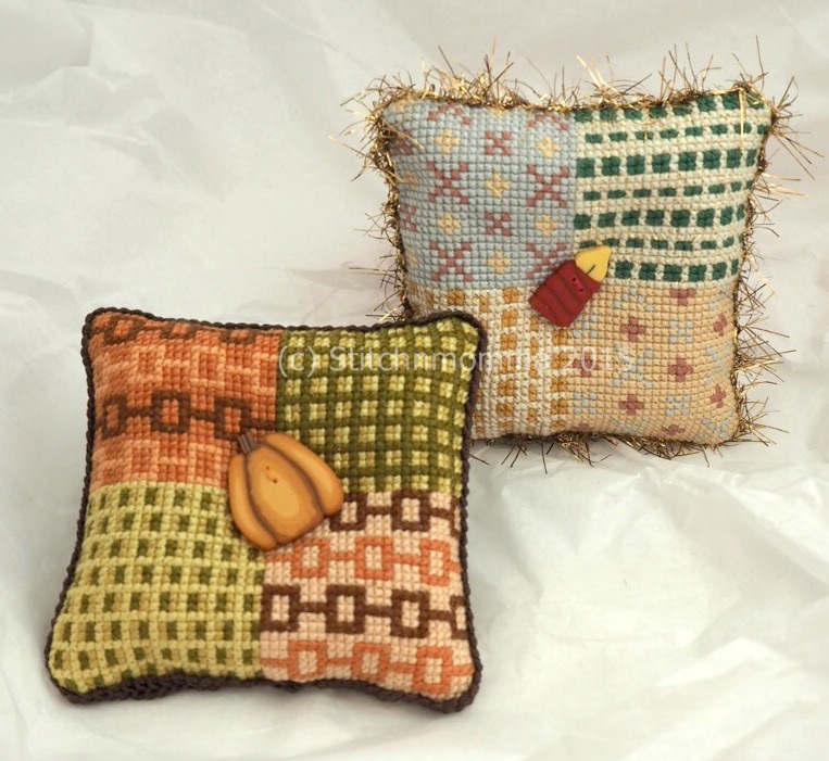 STITCHNMOMMA Patchwork Pin Cushions Cross Stitch Pattern 4