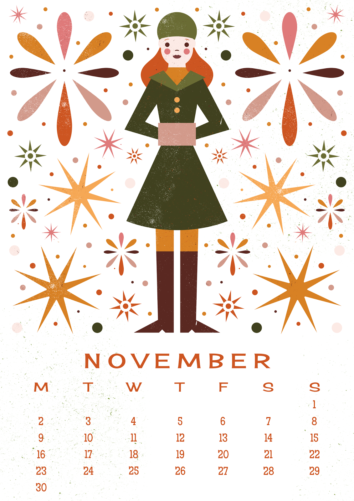 Calendar Illustration Free : Carly watts art illustration free printable november Calendar Illustration Free : Carly watts art illustration free printable november