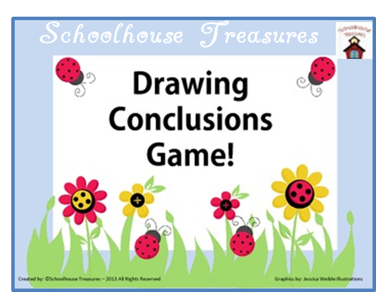 The Best of Teacher Entrepreneurs Language Arts Lesson "Drawing Conclusions Game!"
