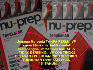 Masalah Fertility & IVF risiko ketumbuhan Ovari selepas 15 tahun Nu-Prep 100 US Patent SELAMAT