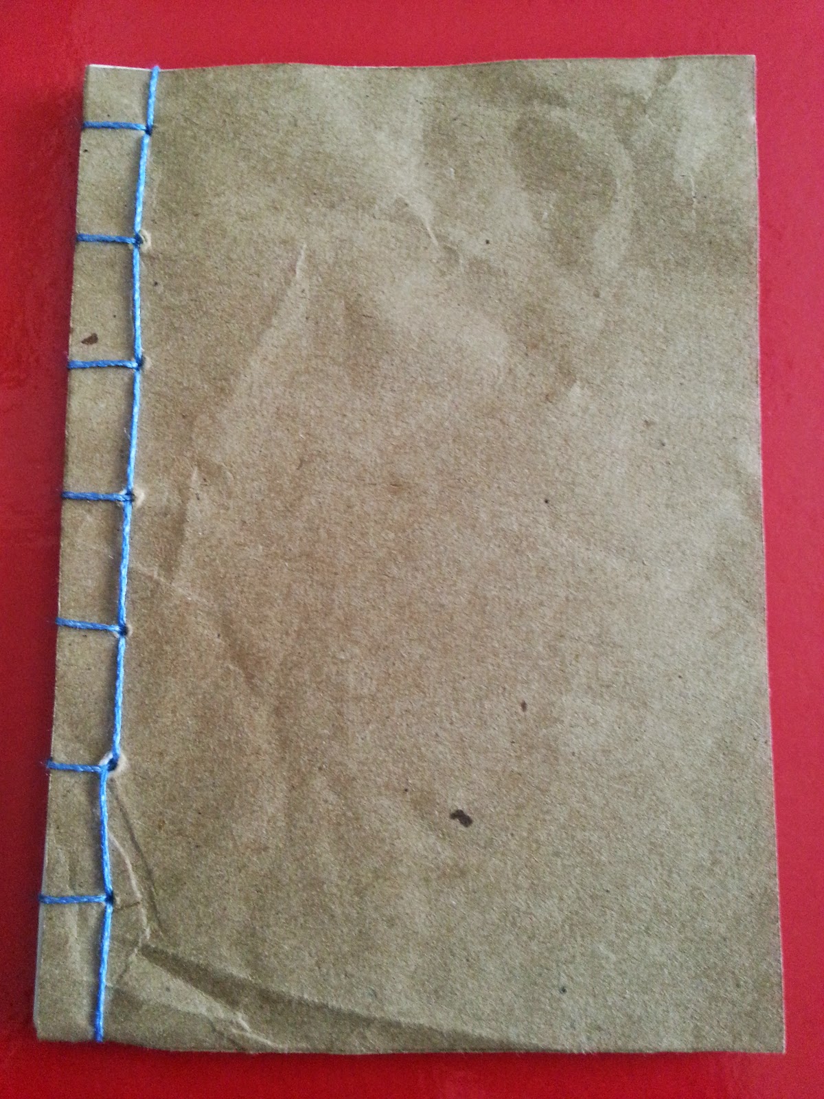 Lariath Live a Little. DIY Bound Notebook made from a paper bag.