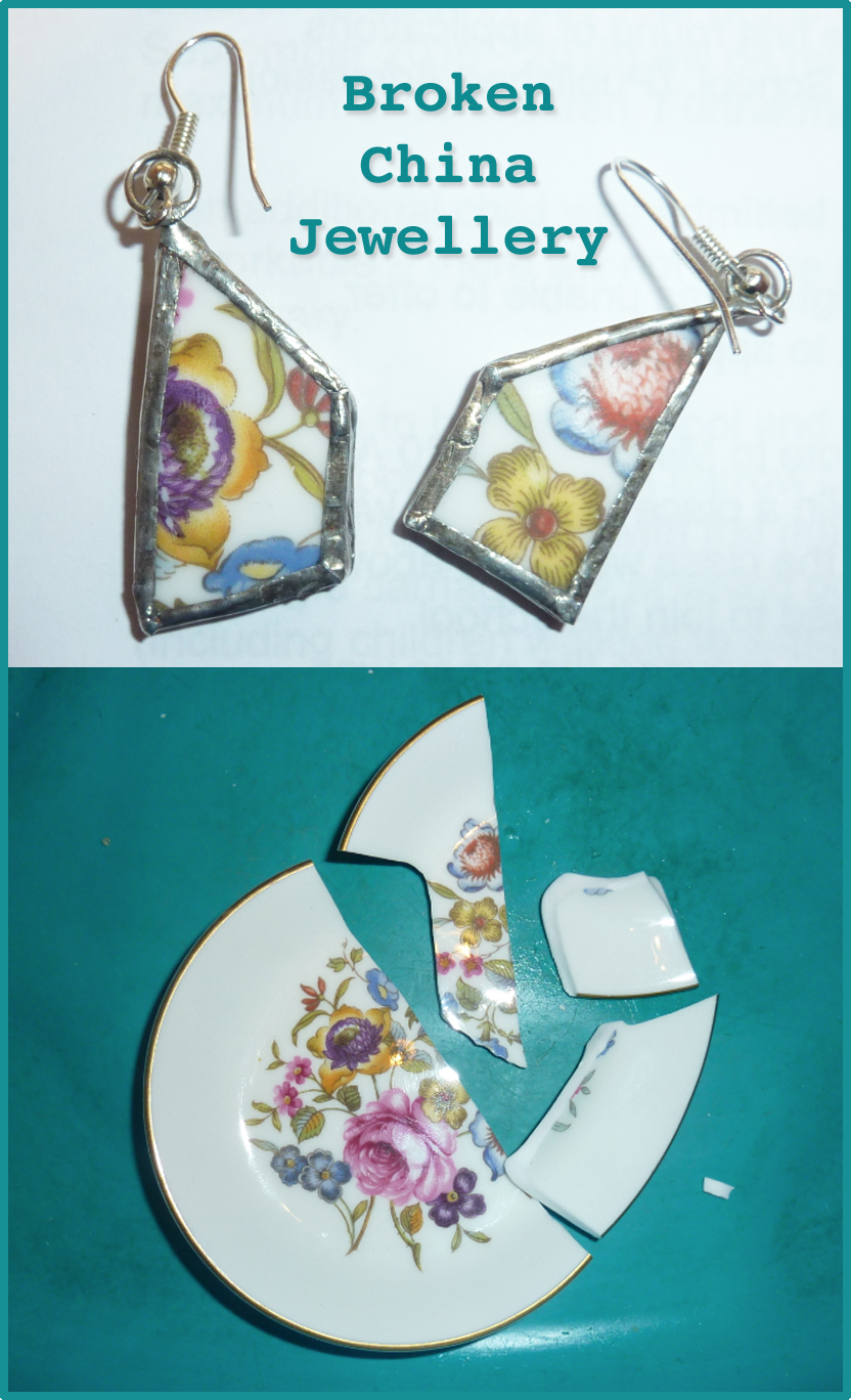 Jovial Spondoodles Smashed plate Earrings! Jewellery from broken china