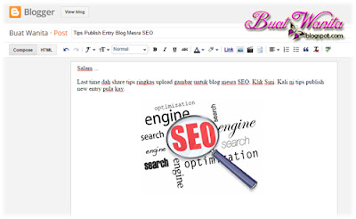 Tips publish entry baru supaya blog mesra SEO