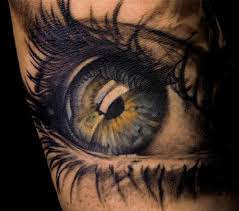 Realistic 3D eyeball tattoo