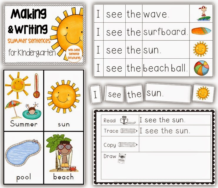 Making and Writing Summer Sentences for Kindergarten {vocab & sentence work} Making and Writing Summer Sentences for Kindergarten {voca
