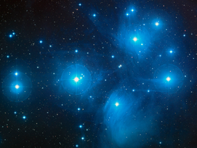 Imagen de las Pléyades tomada por el telescopio Palomar 48-inch Schmidt / NASA, ESA, AURA/Caltech.